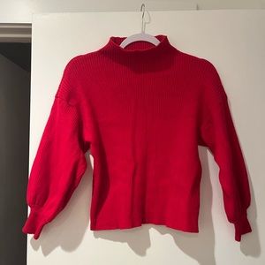 Red high neck rubbed sweater size S